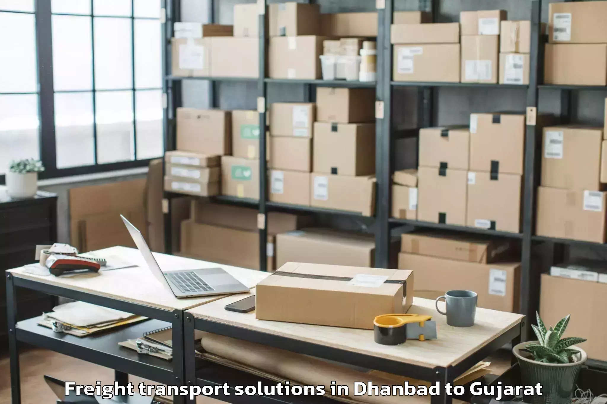 Top Dhanbad to Dhuvaran Freight Transport Solutions Available